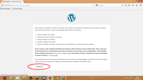 instalação do wordpress passo 10
