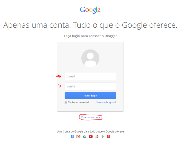 Conta google-blogger