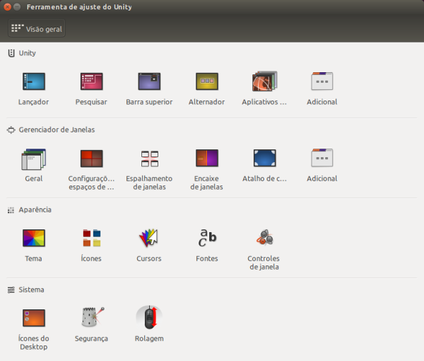 Personalizar o Ubuntu - ferramentas de ajuste do unity