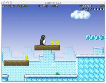 supertux, um dos games nativos para Linux mais conhecidos ao estilo super mario