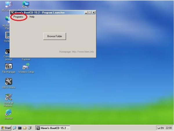 minixp2 hirens boot HBCD programs